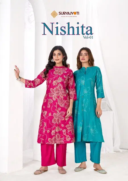 Nishita Vol 1 by Suryajyoti Roman Vertigan Surat Co Ord Set Wholesale Market